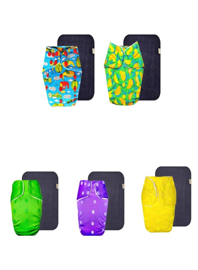 حفاضات دمبلدو القماشية الممتازة مع حشوة رمادية (عبوة من 5) | شعور بالجفاف والراحة | تهوية جيدة | سهلة التنظيف | مصممة من قبل الأمهات | من 3 أشهر إلى 3 سنوات | للجنسين - Image 1