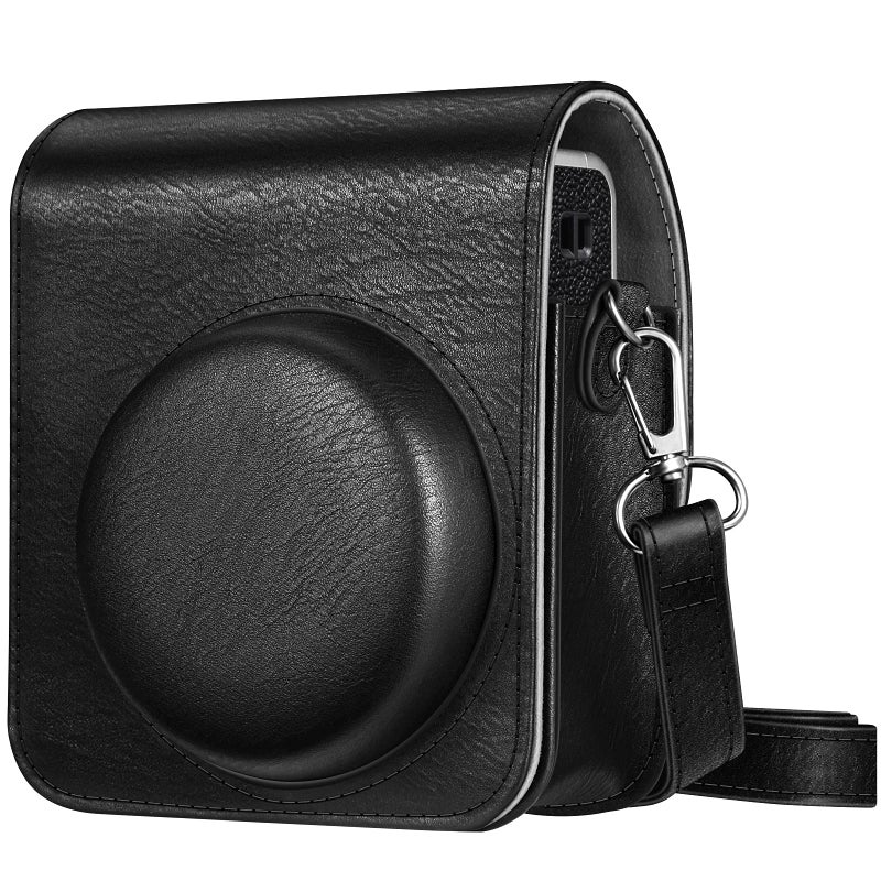 FINTIE Protective Case for Fujifilm Instax Mini 40 Instant Camera - Premium Vegan Leather Bag Cover with Removable Adjustable Strap, Vintage Black - Image 1