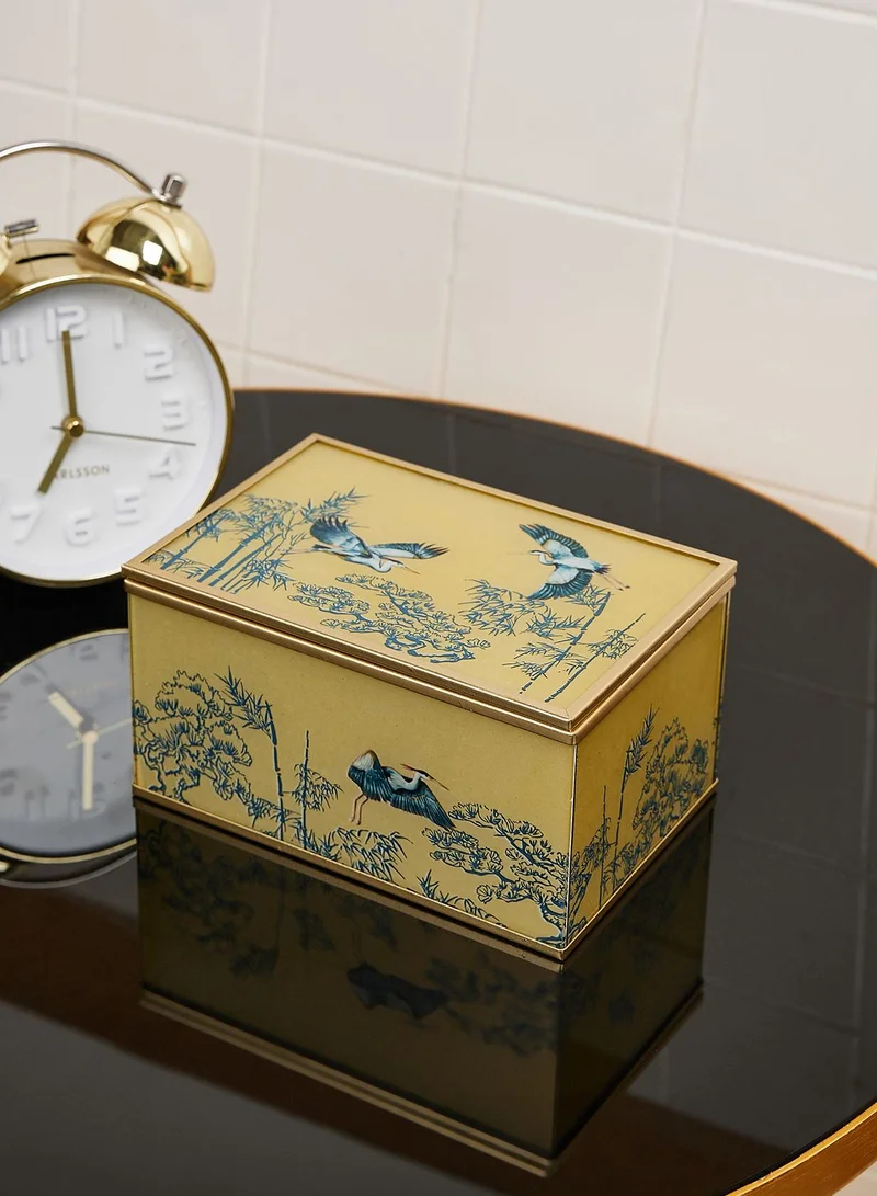 AURORA Glass Jewellery Box With Bevelled Edge - Heron Design