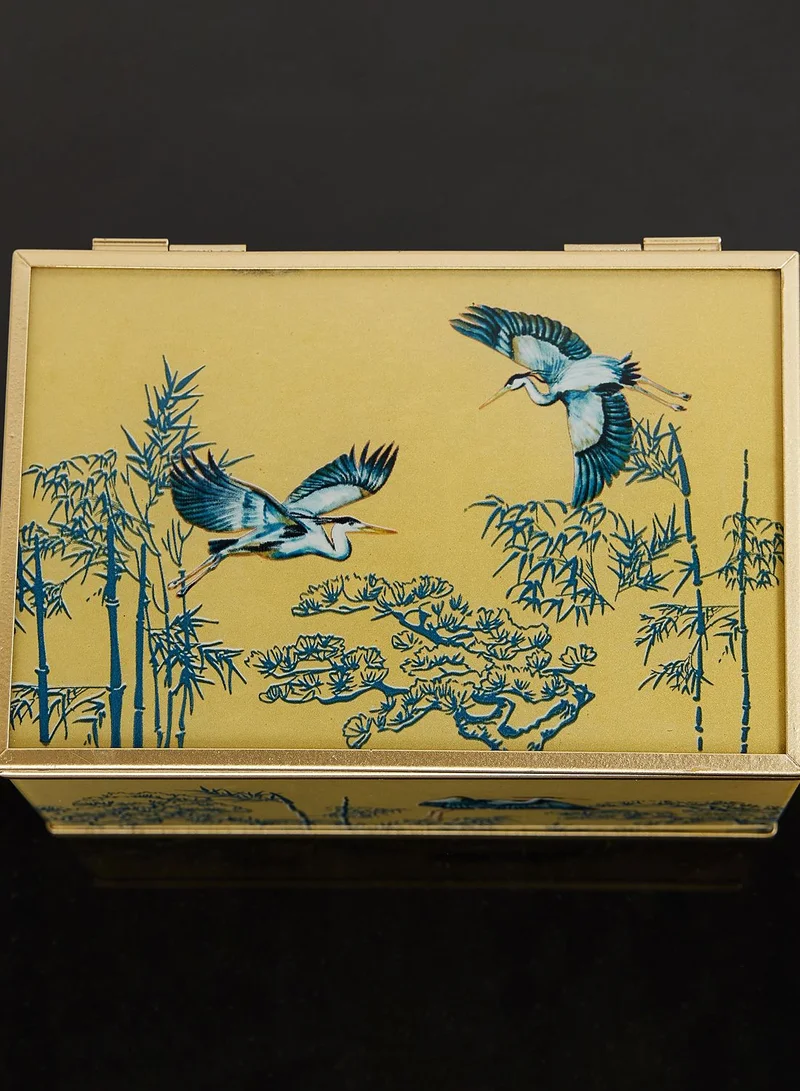 AURORA Glass Jewellery Box With Bevelled Edge - Heron Design