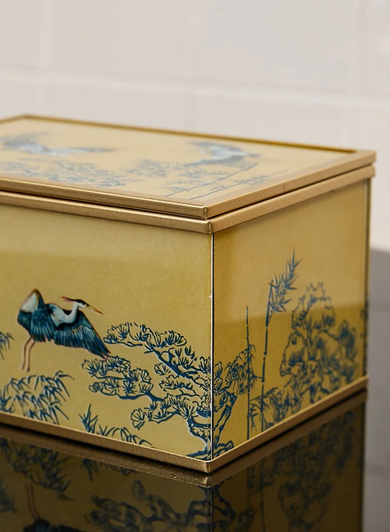 AURORA Glass Jewellery Box With Bevelled Edge - Heron Design