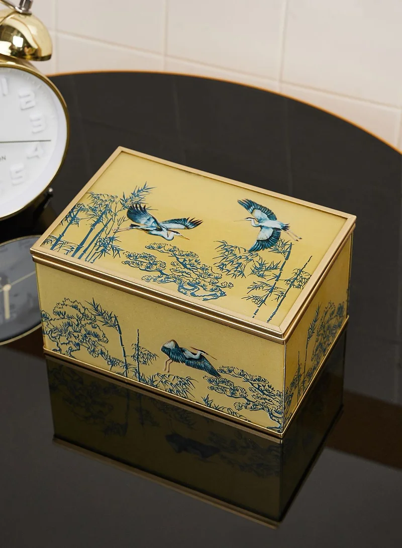 AURORA Glass Jewellery Box With Bevelled Edge - Heron Design