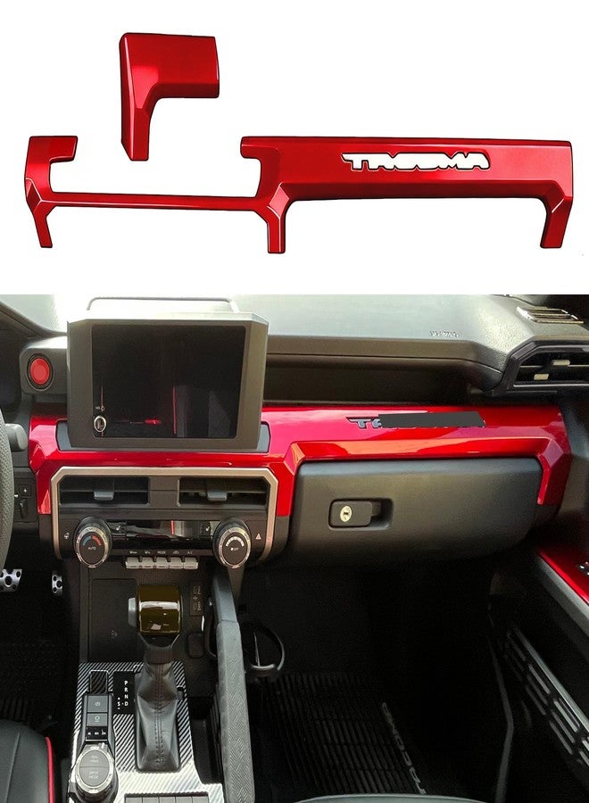 BORUIEN Dark Red Dashborad Panel Cover for Toyota Tacoma SR SR5 2024 2025 2026 w/8" Display Interior Accessories Center Console ABS Side Frame Decor Cover (Dark Red, Fit 8 Inch Display Only) - Image 1