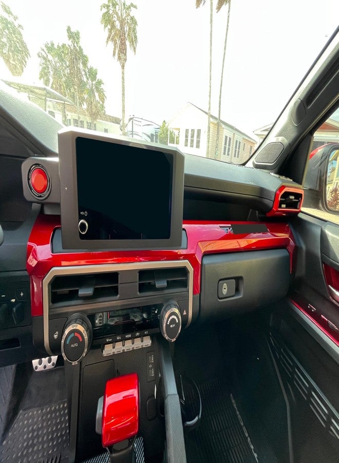 BORUIEN Dark Red Dashborad Panel Cover for Toyota Tacoma SR SR5 2024 2025 2026 w/8" Display Interior Accessories Center Console ABS Side Frame Decor Cover (Dark Red, Fit 8 Inch Display Only) - Image 5