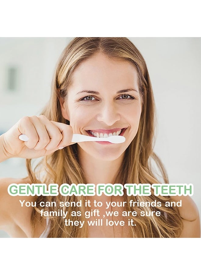 EasyHonor Extra Soft Toothbrush for Sensitive Gums,Micro Fur Manual Toothbrush, 20000 Soft Floss Bristle for Pregnant Women, Elderly, etc. (2black+2white+2pink，All White Bristle)  - Image 5
