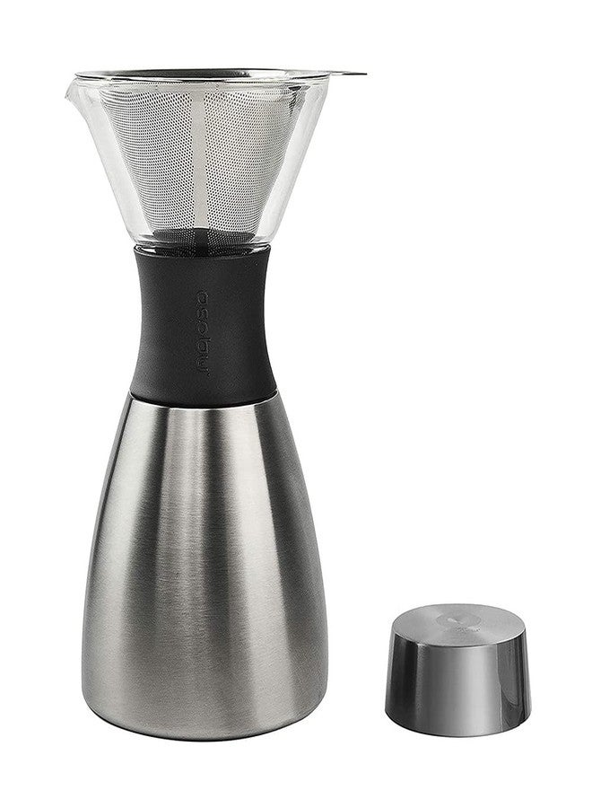 asobu Insulated Pour Over Coffee Maker (32 oz.) Double-Wall Vacuum, Stainless-Steel Filter and Take on the Go Carafe (Silver) - Image 4