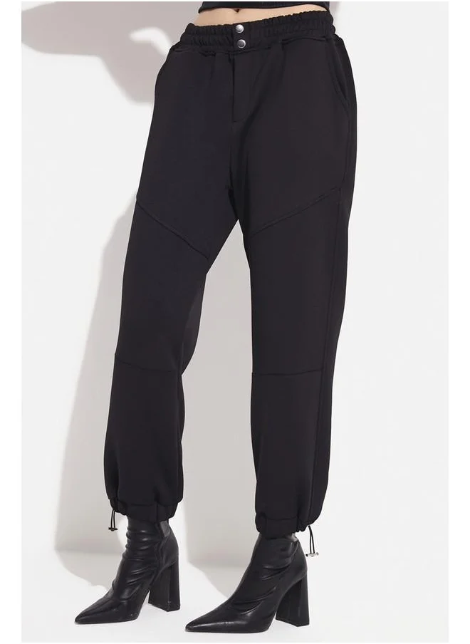JUNE June Elastic Leg Trouser Black