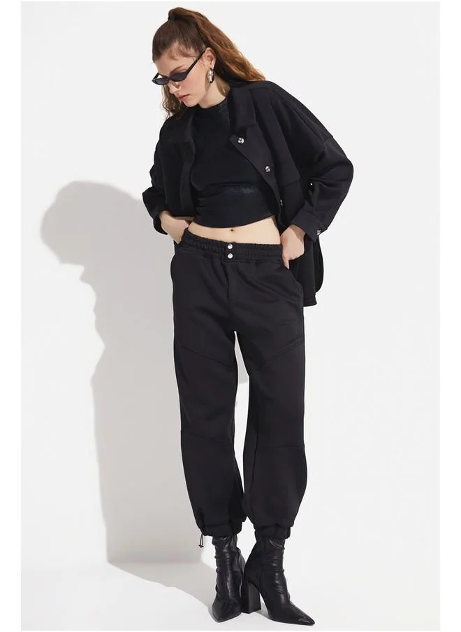 JUNE June Elastic Leg Trouser Black