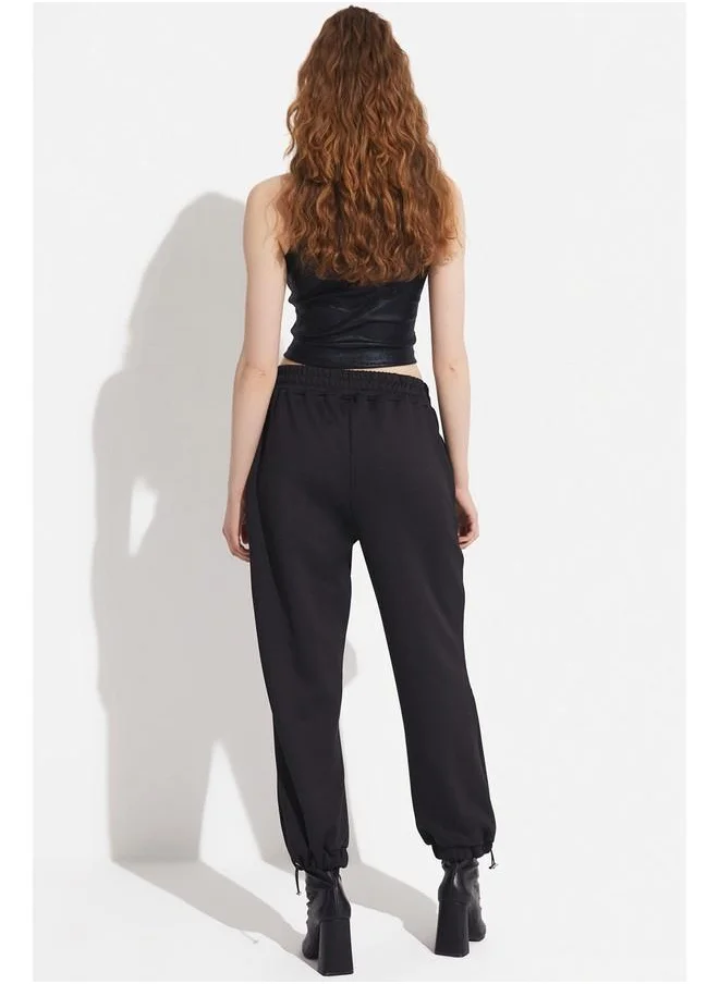 JUNE June Elastic Leg Trouser Black