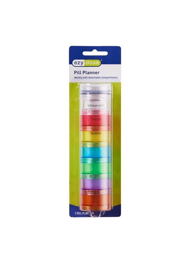 Ezy Dose Ezy Dose Stackable (7-Day) Pill, Medicine, Vitamin Organizer Box | Weekly, Daily Planner | Large & Extra Storage Compartments |Rainbow Colored Containers  - Image 4