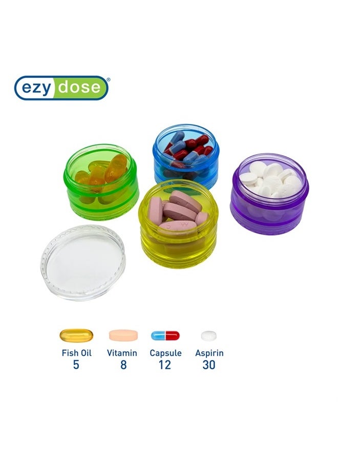 Ezy Dose Ezy Dose Stackable (7-Day) Pill, Medicine, Vitamin Organizer Box | Weekly, Daily Planner | Large & Extra Storage Compartments |Rainbow Colored Containers  - Image 3
