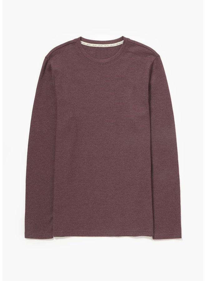 Matalan Long Sleeve Waffle Lounge T-Shirt  - Image 2