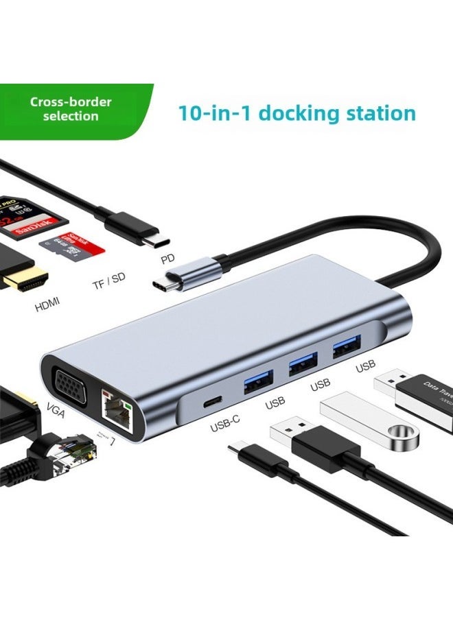 Type-c Expansion Dock Laptop Tablet Extender Converter Mac Multi-port Docking Station Cross-border-Number Of Interfaces:11in1 2003 Notebook Base - Image 4