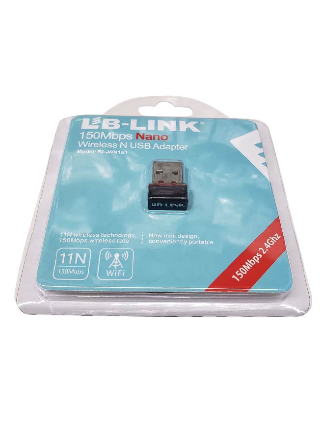 LB-LINK 150 Mbps Mini USB WiFi LAN Adapter Black - Image 2
