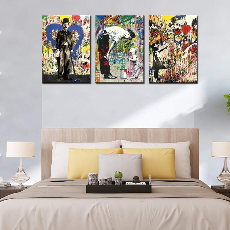 BPA Large 3-Piece Street Art Canvas Wall Art Set - Image 2