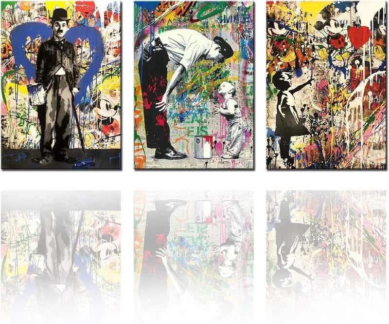 BPA Large 3-Piece Street Art Canvas Wall Art Set - Image 1