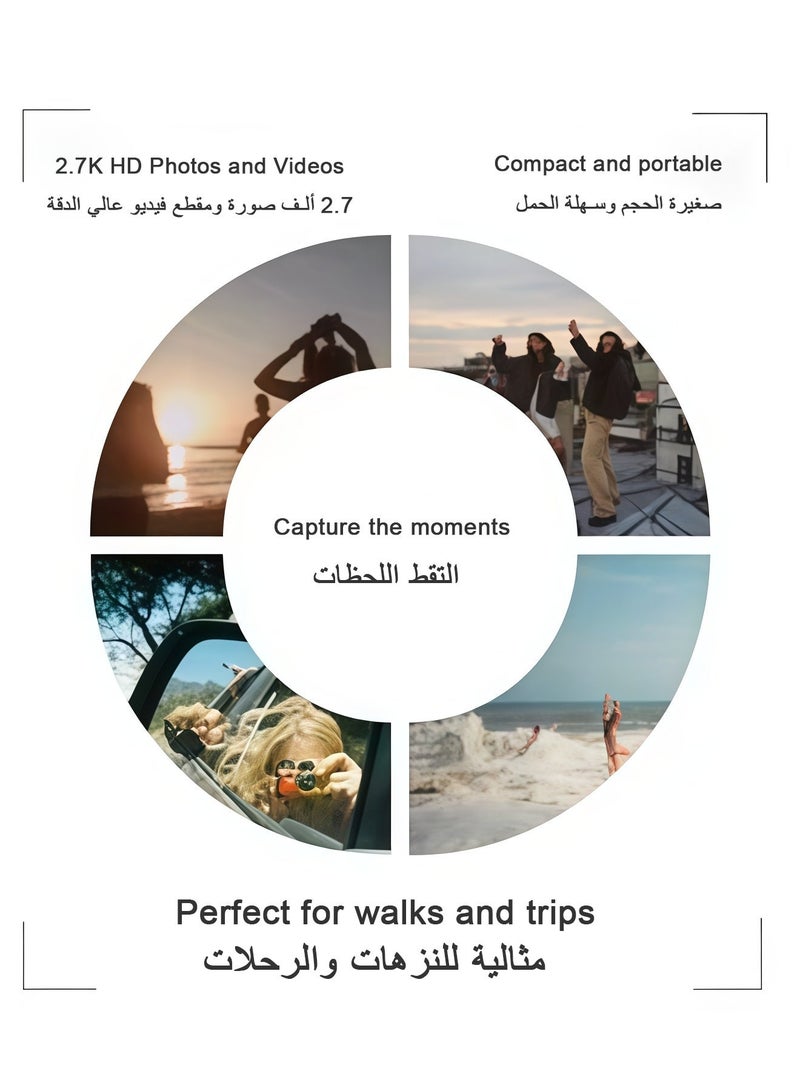 Action Camera,Mini Body Camera,Wearable Action Body Cam, Thumb Size Hands Free Recording Body Worn Camera, Premium Portable Camcorder Mount Anywhere for Pet Walking, Work, Travel (Black, 128GB) - Image 3