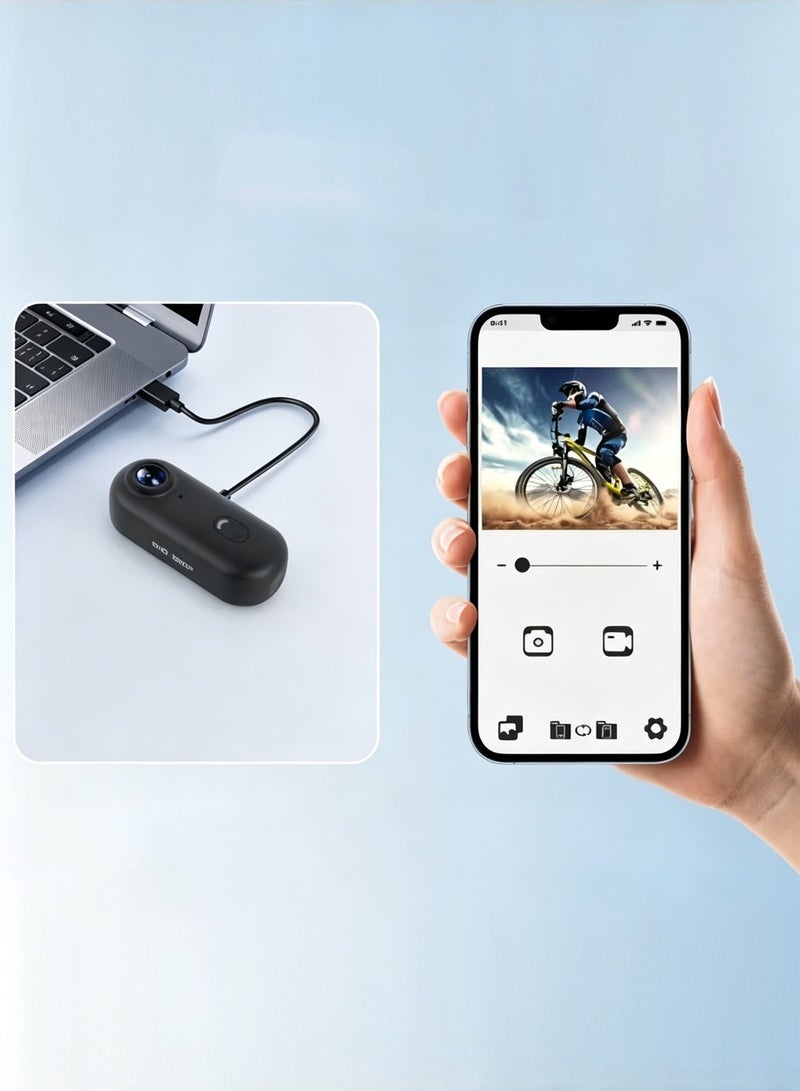 Action Camera,Mini Body Camera,Wearable Action Body Cam, Thumb Size Hands Free Recording Body Worn Camera, Premium Portable Camcorder Mount Anywhere for Pet Walking, Work, Travel (Black, 128GB) - Image 5