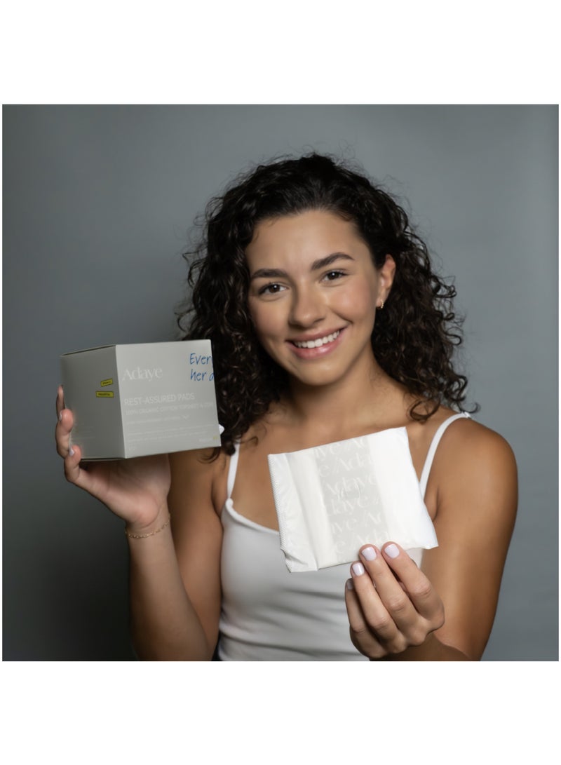 Adaye Organic Cotton Ultra Thin Sanitary Night Pads with Wings 12 Pcs - Image 2