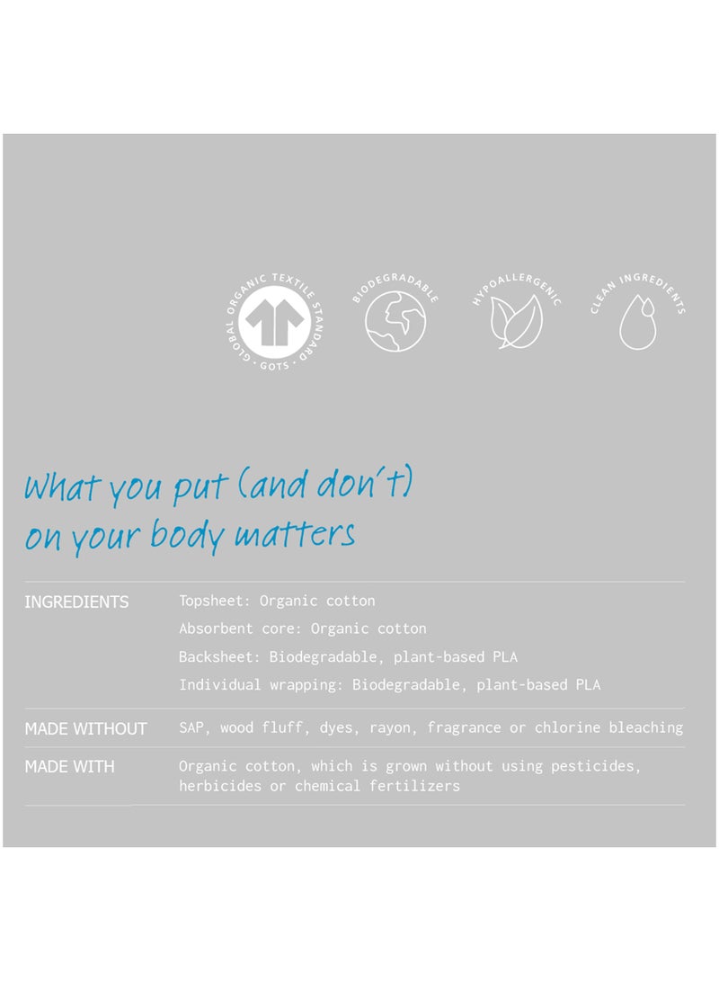 Adaye Organic Cotton Ultra Thin Sanitary Night Pads with Wings 12 Pcs - Image 4