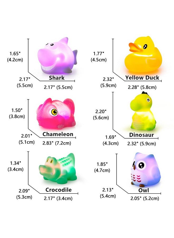 Woby Bath Toys for Toddlers 1-3,No Hole Light Up Bath Toys Baby Bathtub Toys Bathroom Floating Animal Set with Colorful Flashing LED Light for Baby (Funny Forest Animal Style) - Image 2