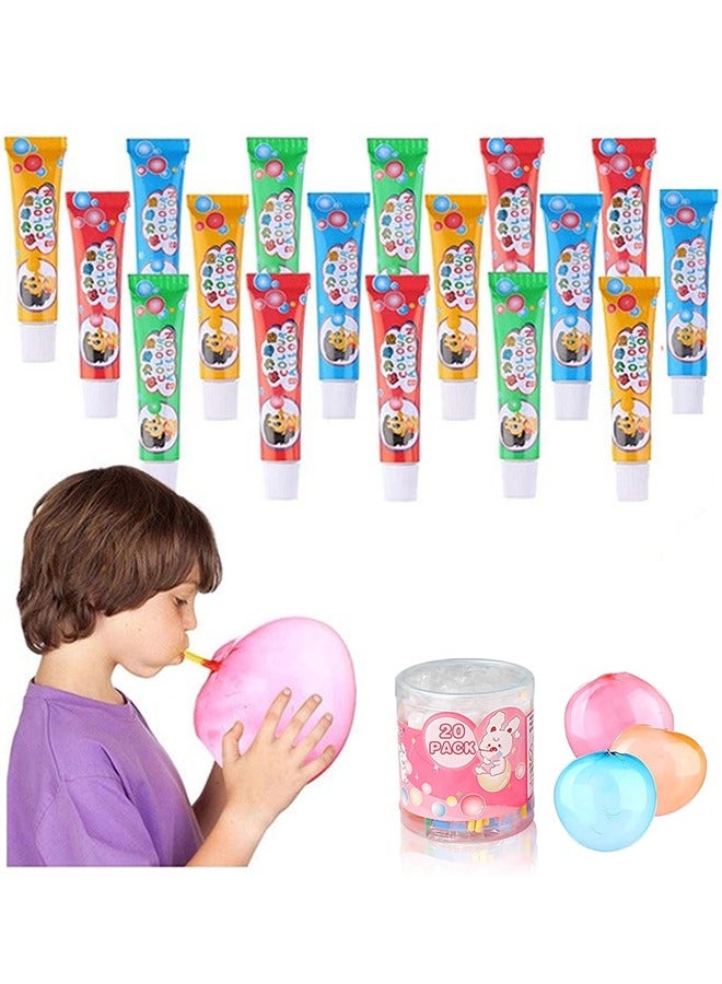20PCS Blow Plastic Bubbles Toy Set, Large Bubble Balloons Bubble Blowing Products Collection Kid-Friendly Bubble Blowing Toys for Kids Outside Party Birthday Gift Toddler Outdoor Toys(Random Number of Each Color)  - Image 1