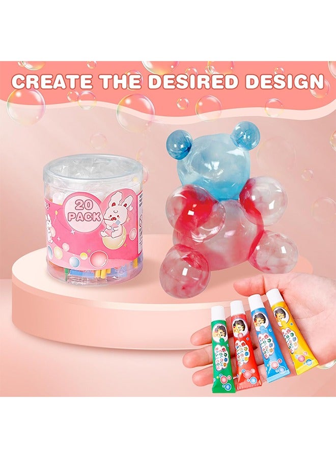 20PCS Blow Plastic Bubbles Toy Set, Large Bubble Balloons Bubble Blowing Products Collection Kid-Friendly Bubble Blowing Toys for Kids Outside Party Birthday Gift Toddler Outdoor Toys(Random Number of Each Color)  - Image 4