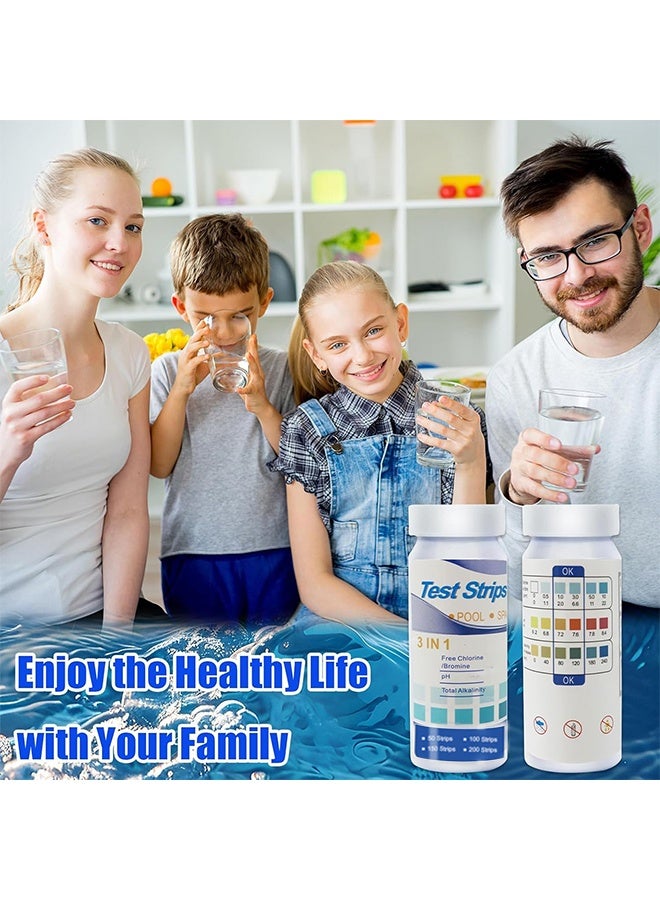 JS 50 Strips Pool Test Strips - 3-in-1 Pool Water Testing Kit for Chlorine/Bromine, pH, Alkalinity - Easy and Accurate Hot Tub Test Strips for Swimming Pools & Spas - Image 5
