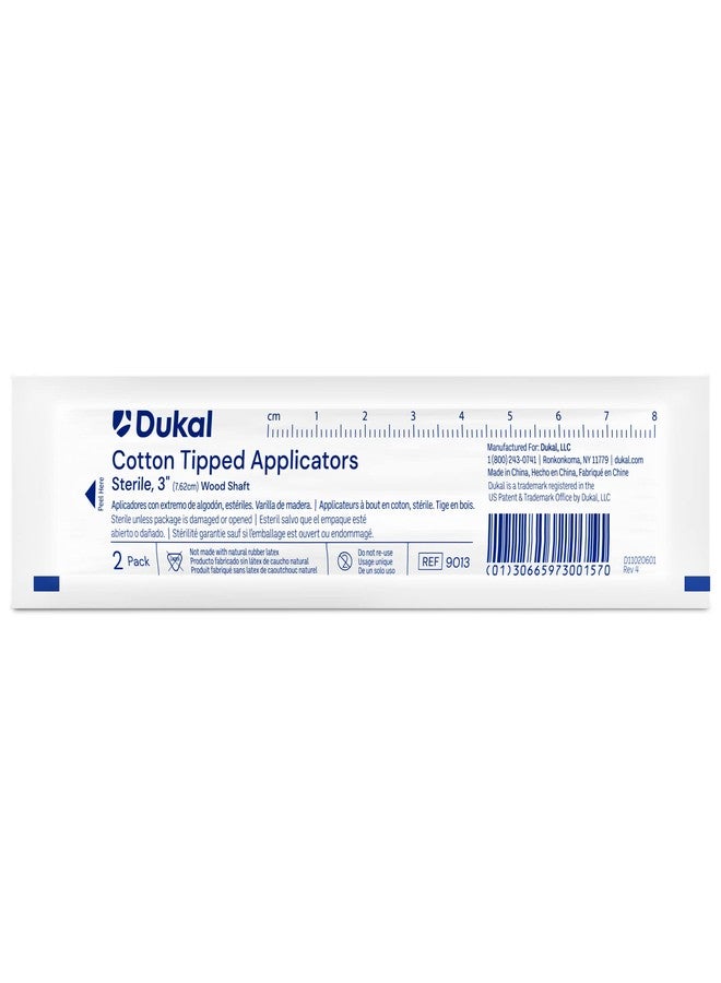 Dukal 9013-BX Cotton Tipped Applicator, Sterile, 3" (Box of 100pks)(2/pk)(200 Applicators) - Image 3