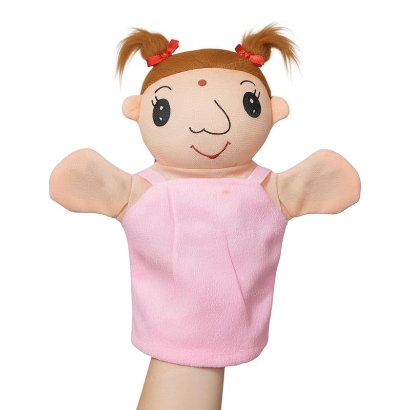 FunBlast دمية يد للأطفال – دمى يدوية محشوة، دمى ناعمة لأفراد العائلة لقصص الأطفال (دمية-ابنة) - Image 1