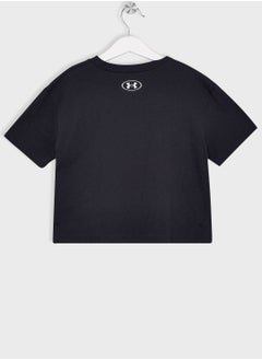 UNDER ARMOUR Girls' Crop Sportstyle Logo Short Sleeve T-shirt  - Image 2