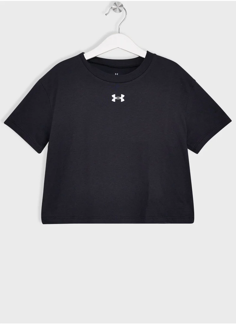 UNDER ARMOUR Girls' Crop Sportstyle Logo Short Sleeve T-shirt