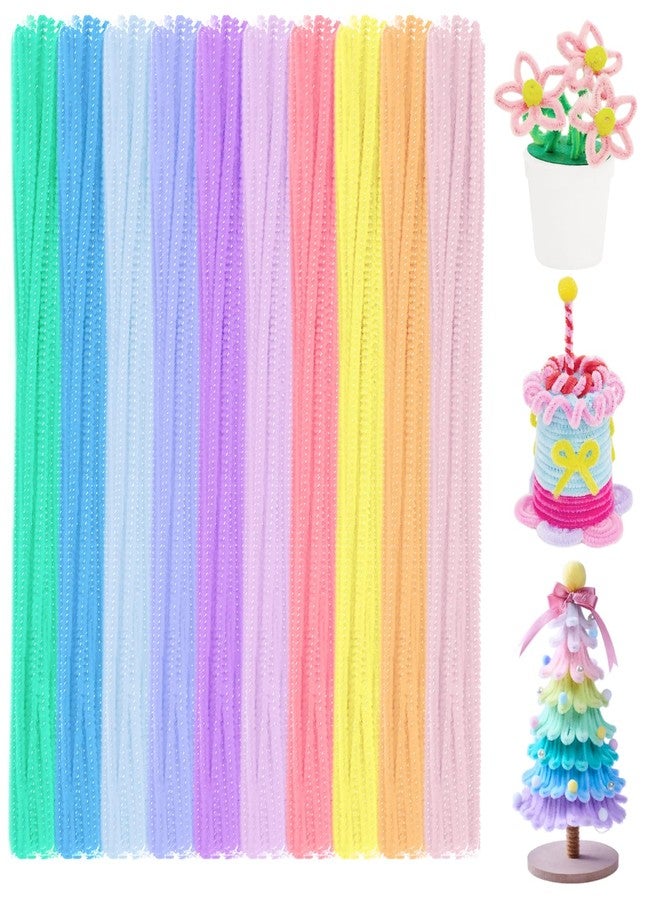Anvin Pipe Cleaners 100 Pcs 7 Colors Chenille Stems for DIY Crafts Decorations Creative School Projects (6 mm x 12 Inch, Macaron Colors) - Image 1