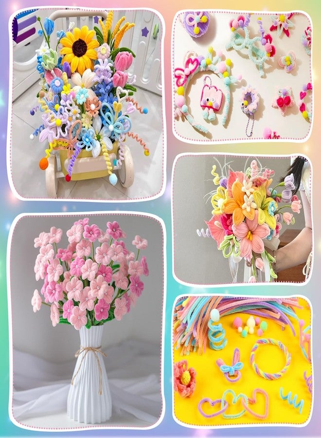 Anvin Pipe Cleaners 100 Pcs 7 Colors Chenille Stems for DIY Crafts Decorations Creative School Projects (6 mm x 12 Inch, Macaron Colors) - Image 4