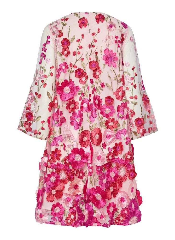 Yas  Floral embroidered A-line dress for Women | Best Price UAE