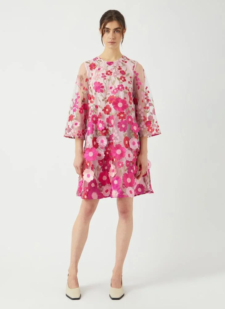 Yas  Floral embroidered A-line dress for Women | Best Price UAE