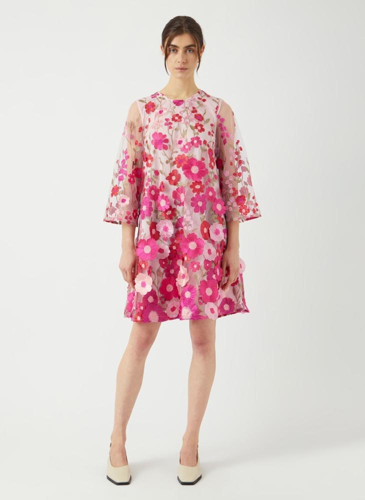 YAS Floral embroidered A-line dress - Image 4