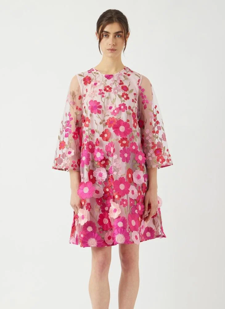 Yas Floral embroidered A-line dress