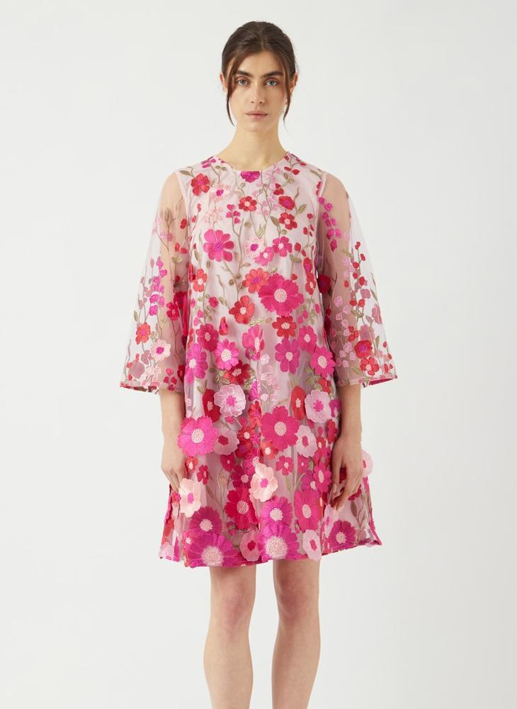 YAS Floral embroidered A-line dress - Image 1