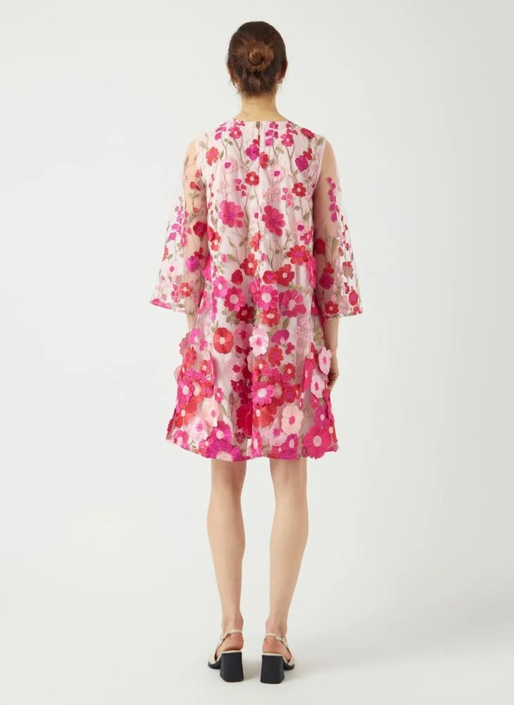 Yas Floral embroidered A-line dress