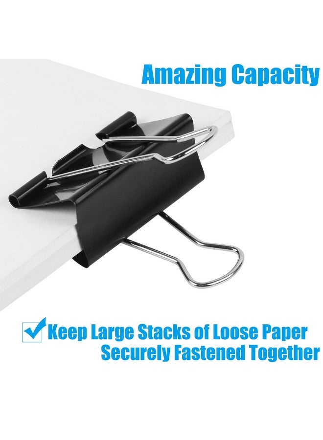 CABAX Extra Large Binder Clips 2-Inch, Big Paper Clamps For Office School Home Kitchen Storage Supplies Black, Pack Of 3 - Image 3