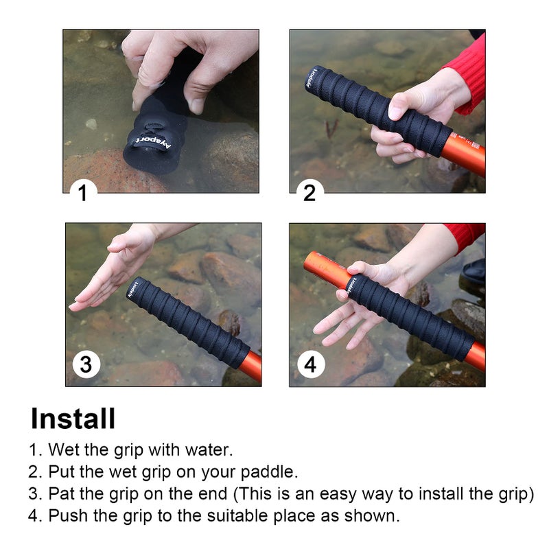 Ayaport Kayak Paddle Grips Non-Slip Silicone Wraps Blister Prevention Kayaking Accessories For Take-Apart Paddles (Teal) - Image 3