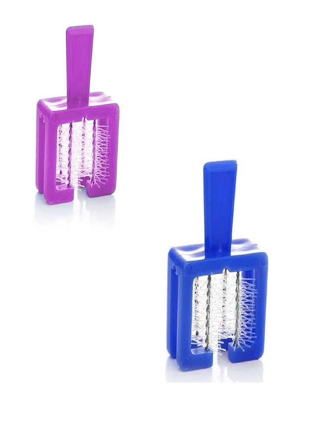 Rinpoche Comb Cleaner Hair Brush Dirt Remover Anti Skid Handle Embedded Tool for Removing Hair Dust Combs (Multicolor) (Pack Of 2) - Image 4
