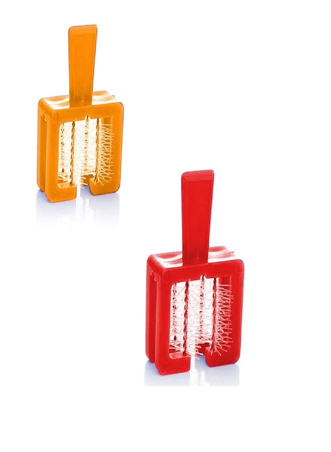 Rinpoche Comb Cleaner Hair Brush Dirt Remover Anti Skid Handle Embedded Tool for Removing Hair Dust Combs (Multicolor) (Pack Of 2) - Image 2