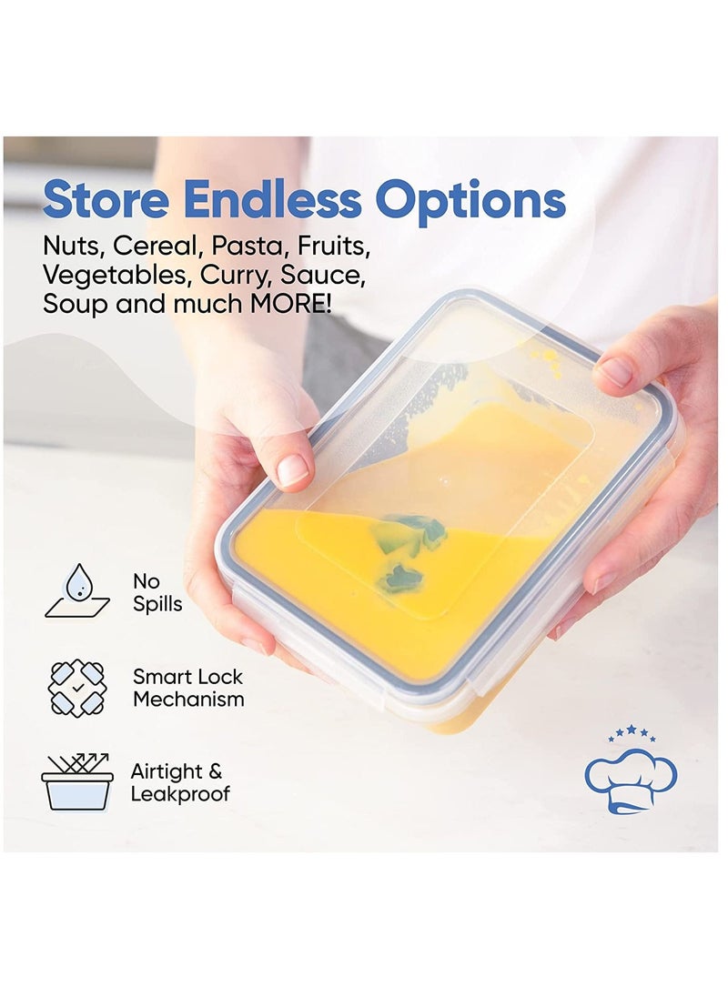 TYCOM - TYCOM 16 Piece Food Storage Containers Set with Easy Snap Lids 16 Lids +16 Containers- Airtight Plastic Containers for Pantry & Kitchen Organization - BPA-Free Food Containers Free Labels & Marker - Image 1