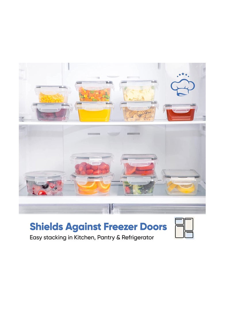 TYCOM - TYCOM 16 Piece Food Storage Containers Set with Easy Snap Lids 16 Lids +16 Containers- Airtight Plastic Containers for Pantry & Kitchen Organization - BPA-Free Food Containers Free Labels & Marker - Image 1