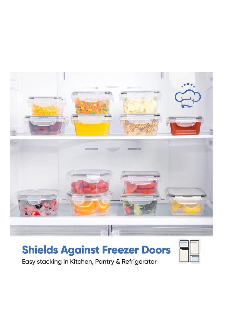 TYCOM - TYCOM 16 Piece Food Storage Containers Set with Easy Snap Lids 16 Lids +16 Containers- Airtight Plastic Containers for Pantry & Kitchen Organization - BPA-Free Food Containers Free Labels & Marker - Image 1