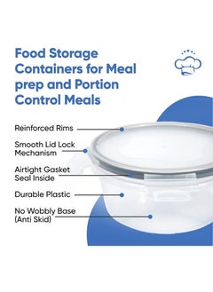 TYCOM 16 Piece Food Storage Containers Set with Easy Snap Lids 16 Lids +16 Containers- Airtight Plastic Containers for Pantry & Kitchen Organization - BPA-Free Food Containers Free Labels & Marker - pzsku/Z5F378EA9A5638CFA7D82Z/45/_/1668936901/b250856a-72ba-4906-a678-07eedbfcd5ee