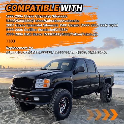 KUAFU Exterior Door Handles Compatible with 1999-2007 Chevy Chevrolet Silverado Suburban Tahoe Avalanche/GMC Sierra Yukon/Cadillac Escalade Outside Door Handles w/1 Keyhole Black FLR - Image 2