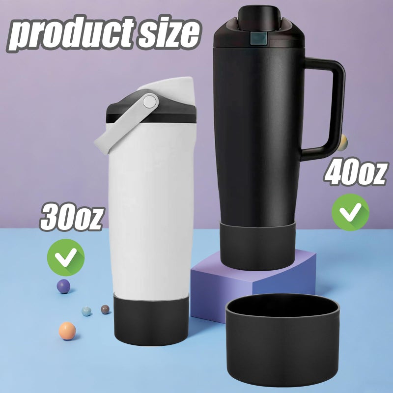 Mity rain 2PCS Protective Silicone Boots for Owala 30oz & 40oz FreeSip Sway Bottles & Tumblers - Accessories for owala, Enhances Stability & Prevents Scratches (Black) - Image 2